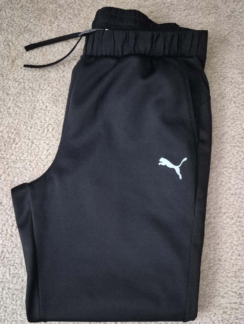 Puma Black MENS Jogger Pants with White Logo
